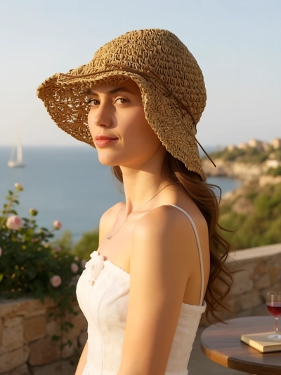 Royalfashion Chapeau de paille pour femme Whisper Bow