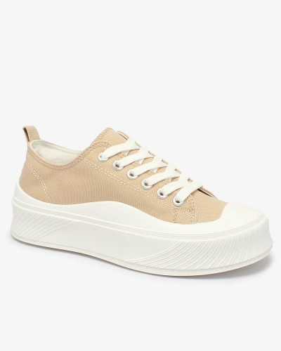 Royalfashion Baskets de sport à plateforme Luceri marron clair