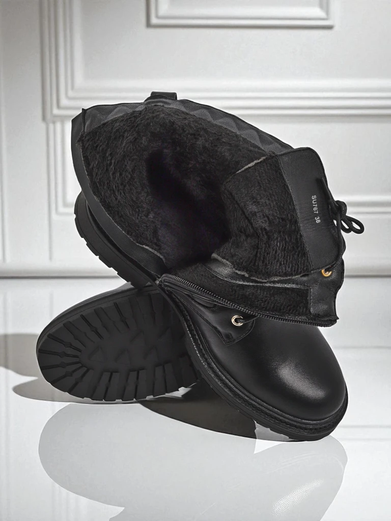 Bottines matelassées pour femmes en cuir écologique Sable Rose