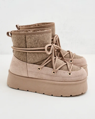 Royalfashion Bottes de neige Filori à lacets pour femmes