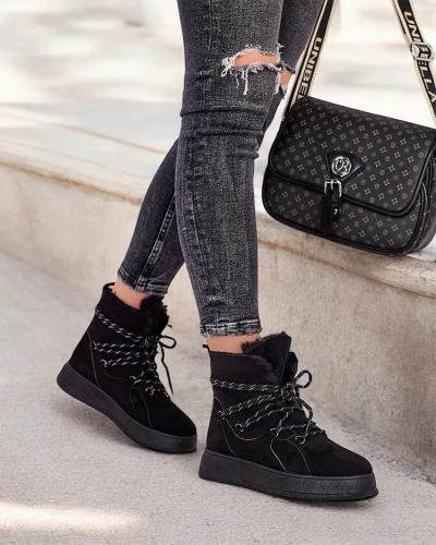 Royalfashion Bottes de neige à lacets pour femmes Mommer