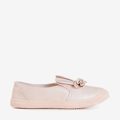 Slip enfant rose clair avec nœud Ferrina - Chaussures