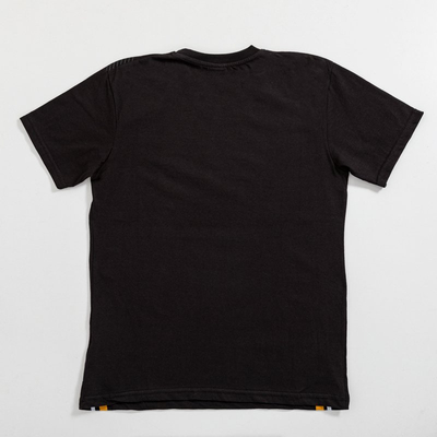 T-shirt homme en coton noir avec un imprimé et des inscriptions - Vêtements