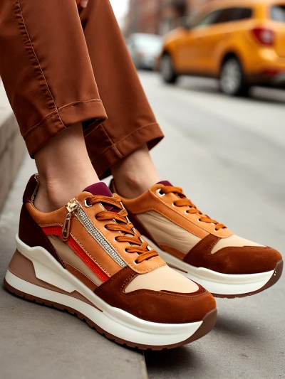 Royalfashion Chaussures de sport pour femmes avec un talon caché Bessase