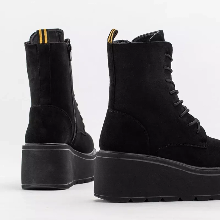 OUTLET Bottines compensées noires Jeanne - Chaussures