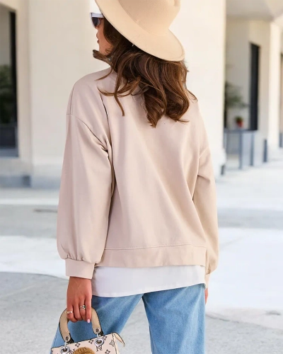 Royalfashion Sweat-shirt fin en coton pour femme