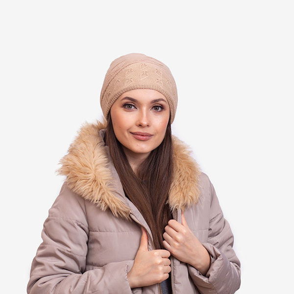 Bonnet double épaisseur femme beige chaud - Accessoires