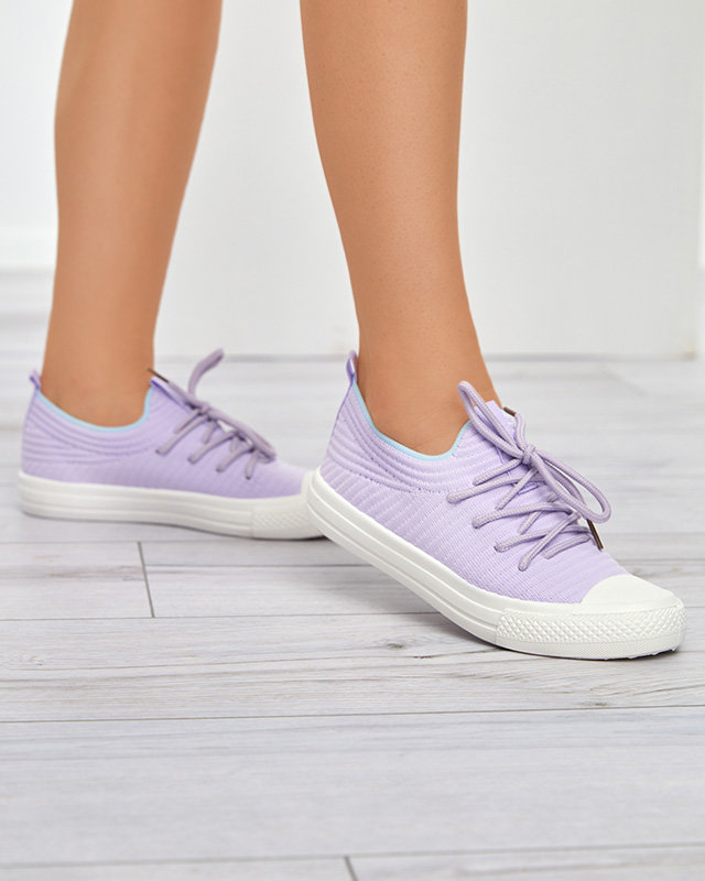 OUTLET Baskets femme violettes à rayures Manfer- Footwear