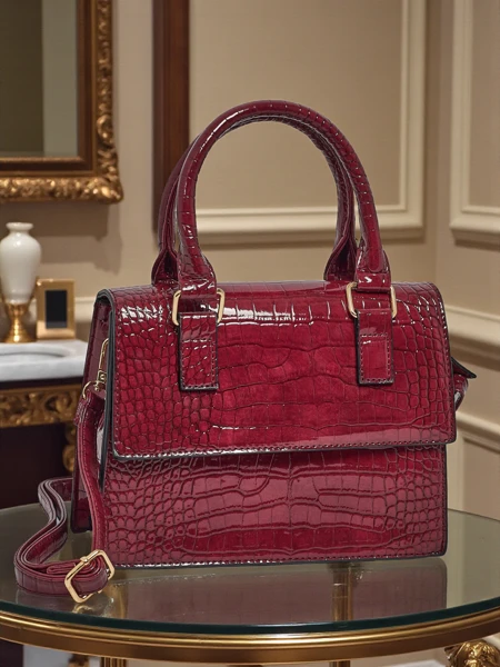 Petit sac à main verni pour femme en cuir écologique Veluna