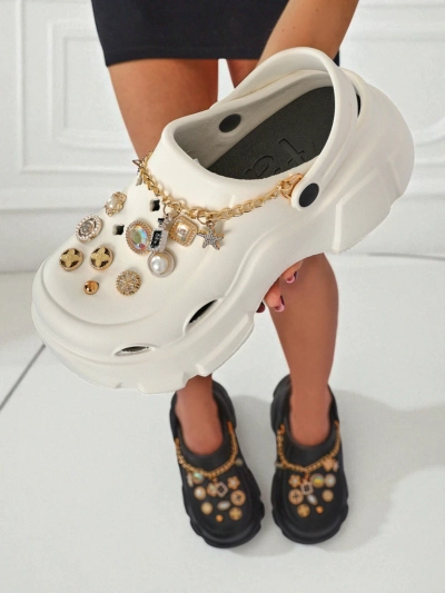 Sandales Caligae Aurelia Bianca avec décorations chain style glamour
