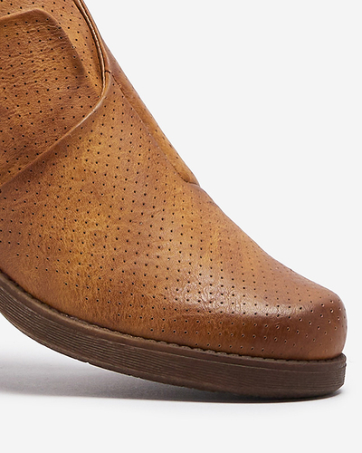 Demi-bottes en cuir écologique pour femmes Camel Ilioppa- Footwear