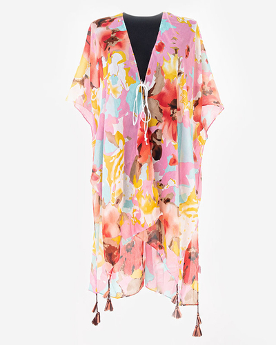Paréo femme rose à motifs - Vêtement