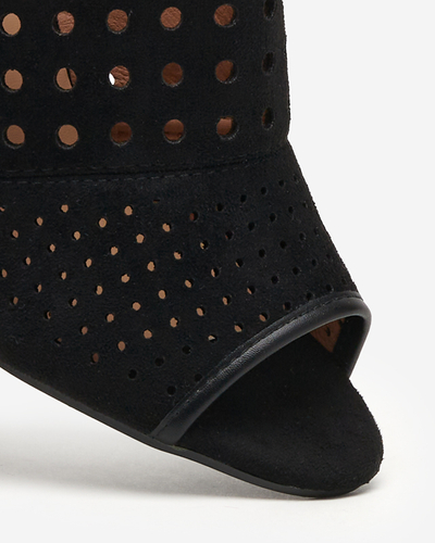 Sandales noires ajourées pour femmes sur le poteau Kholi - Footwear