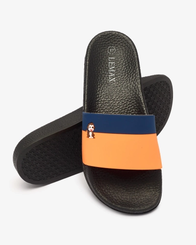 Royalfashion Tongs en caoutchouc orange et bleu marine pour femme Lierigs