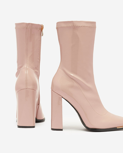 Bottes laquées rose clair pour femmes sur le poteau Rekila - Footwear