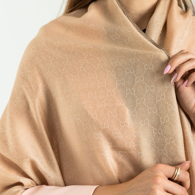 Écharpe pour femmes à motifs beige clair - Accessoires