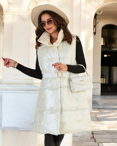 Royalfashion Gilet long pour femme a'la leather
