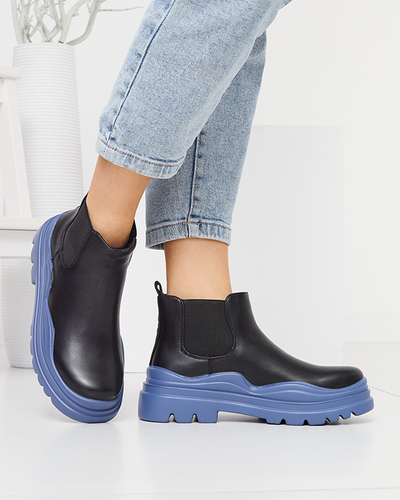 Bottines à enfiler noires pour femme sur semelle violette Beja - Footwear