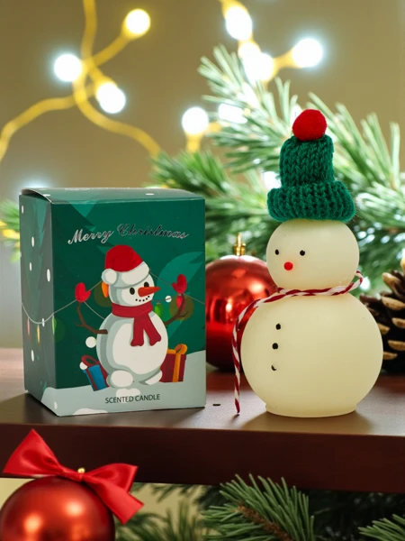 Bougie parfumée de Noël Bonhomme de Neige