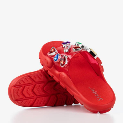 Sandales rouges avec pierres Tamarice - Footwear