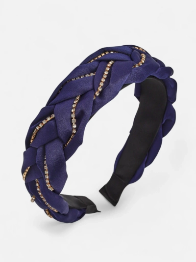 Royalfashion Serre-tête tressé orné de zircons
