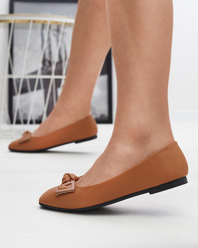 Ballerines femme camel avec décoration sur le nez Caxien- Footwear