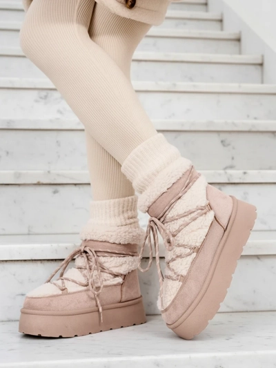 Royalfashion Bottes de neige à lacets pour femme Evonie