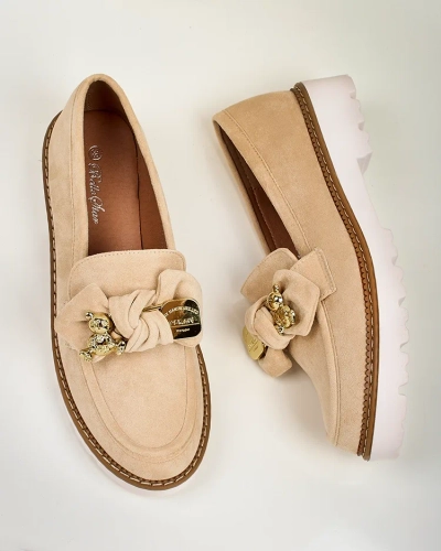 Royalfashion Mocassins pour femmes avec nœud Ezizer