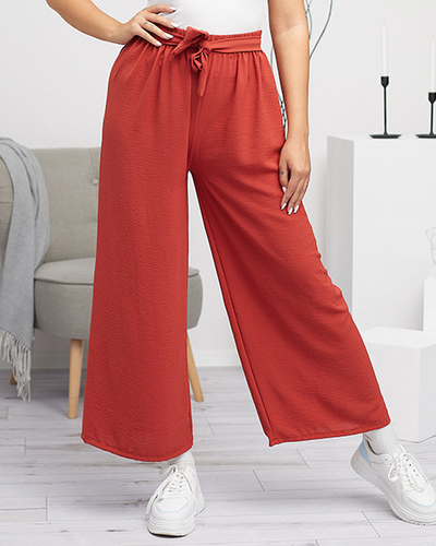Pantalon large palazzo femme rouge - Vêtements
