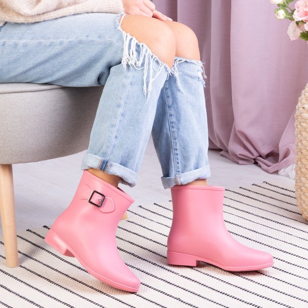 Bottes de pluie basses pour femmes Piggane roses - Chaussures