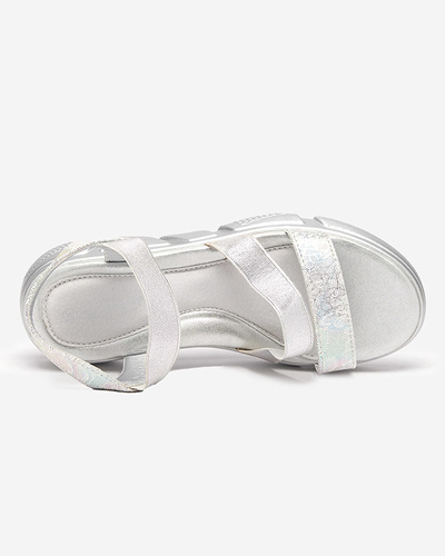OUTLET Sandales fille argent brillant Seloni- Shoes