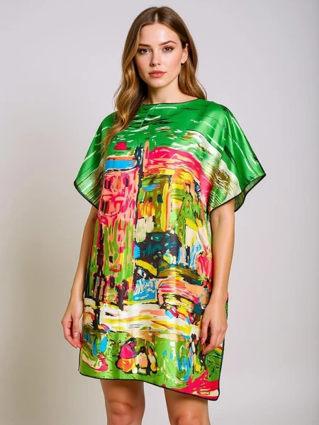 Paréo Athenia Verde de Royalfashion – robe colorée en polyester jusqu'aux genoux