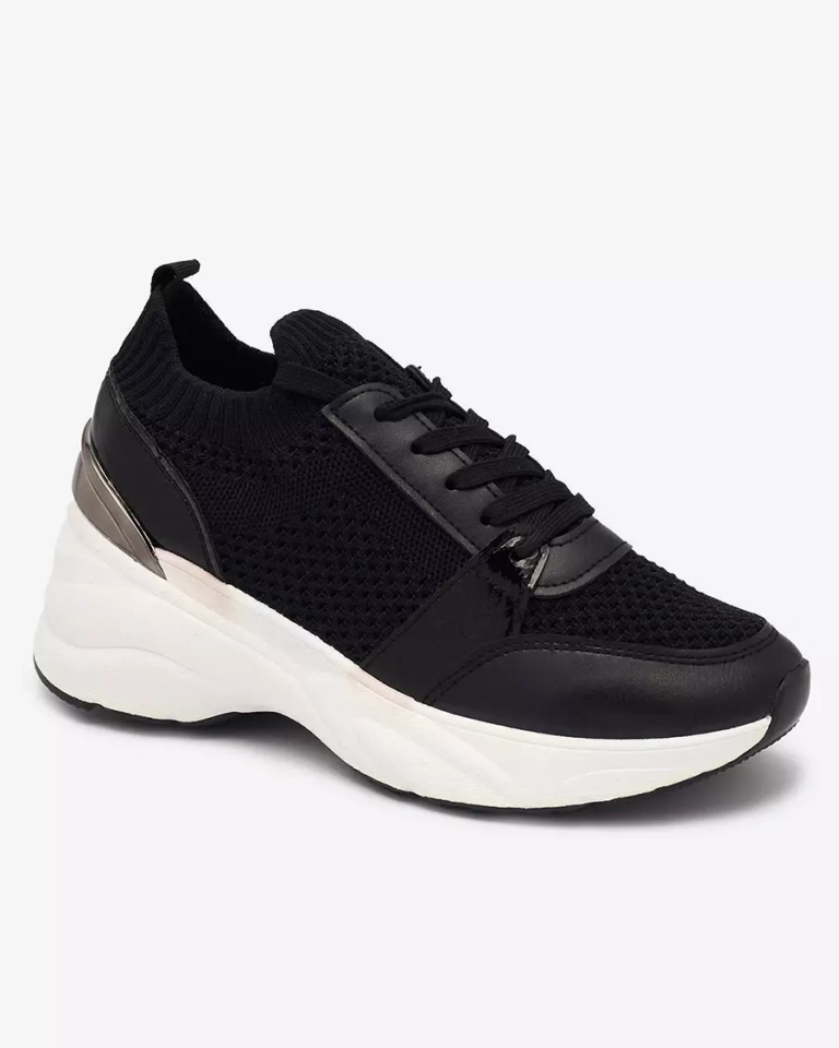 Chaussures de sport à talon pour femmes, noires Ezetta- Footwear