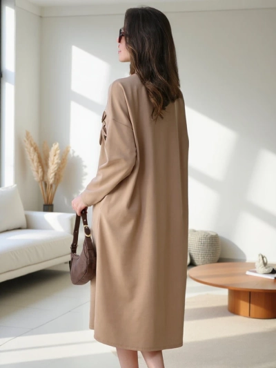 Robe midi femme Royalfashion en tissu surdimensionné avec une fleur