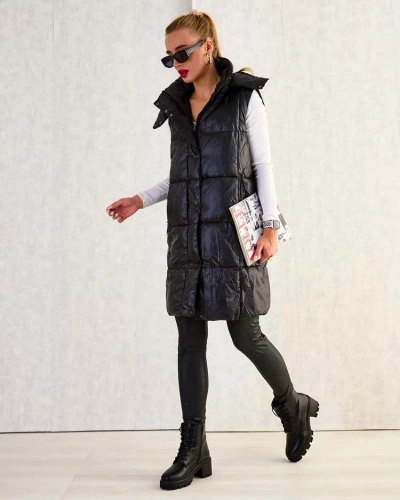 Royalfashion Gilet long pour femme avec coutures