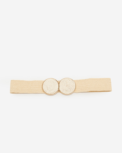 Ceinture femme élastique tressée crème - Accessoires