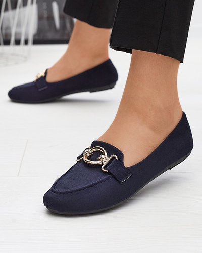 Mocassins en éco-daim bleu marine Brussi - Footwear