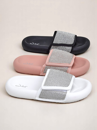 Royalfashion Claquettes plates pour femmes Sparkle Step