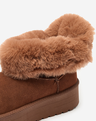 Royalfashion Bottes femmes a'la snow boots en marron Goroggo