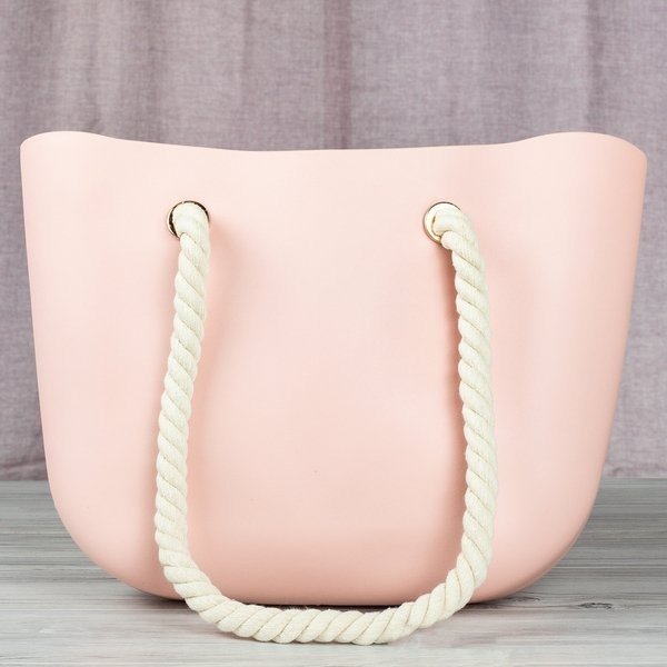 Sac en caoutchouc rose avec poignées - Sacs à main 1