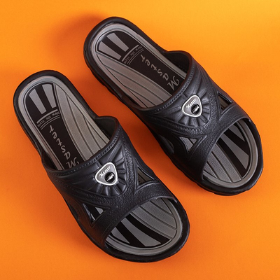 Pantoufles en caoutchouc Stiford pour hommes noires - Chaussures