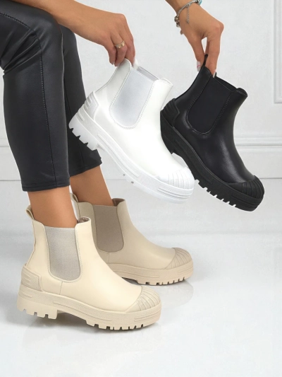 Bottines plateforme en cuir écologique Amber Veil