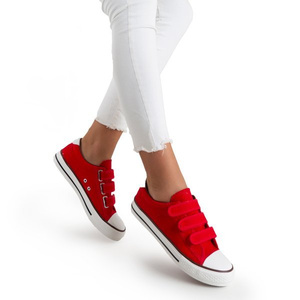 Baskets femme velcro rouges Lozari - Footwear