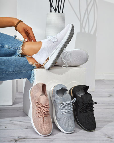 Chaussures de sport pour femmes en tissu blanc Ferroni - Chaussures