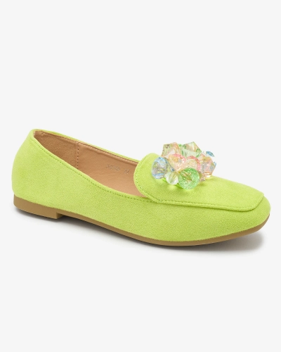 Mocassins en éco-suède vert pour femme Gepossa- Footwear
