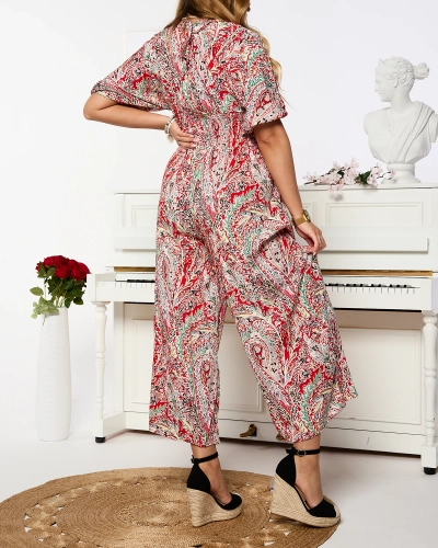 Combinaison à motifs pour femme en rouge - Vêtements