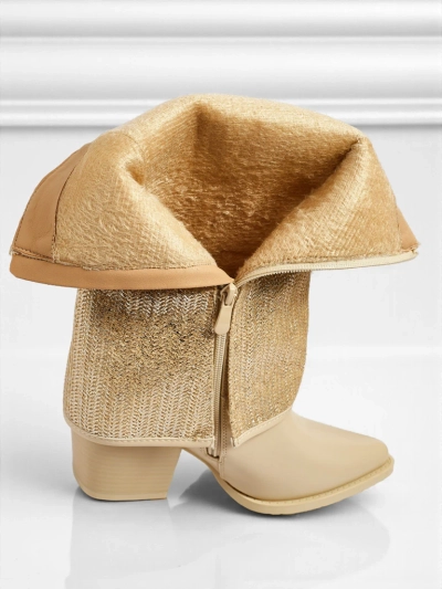 Bottines femme en cuir écologique à talons épais avec tige ornementale Virelia