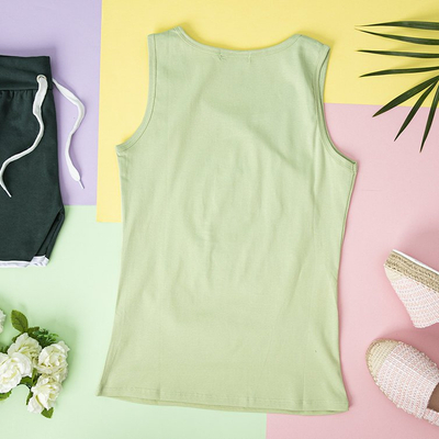 Top vert pour femmes avec oxydes de zirconium - Vêtements