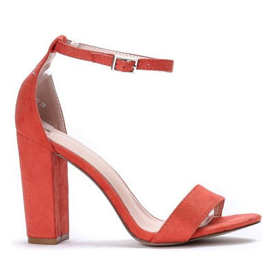 Sandales orange sur le poteau Annie - Chaussures 1