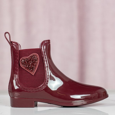 Bottes en caoutchouc vernies bordeaux avec l'ornement Rain - Chaussures 1